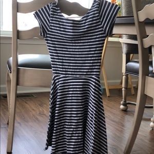 Blue and White Striped Summer Dress